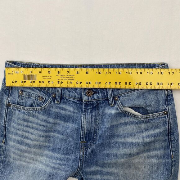 7 For All Mankind Jeans Mens 34x31 Blue Slimmy Straight Fit Denim Whiskered - Picture 7 of 11